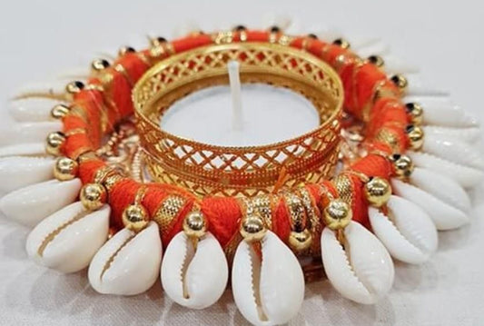 Cowrie Shell Design Tealight Holder - Pack of 2