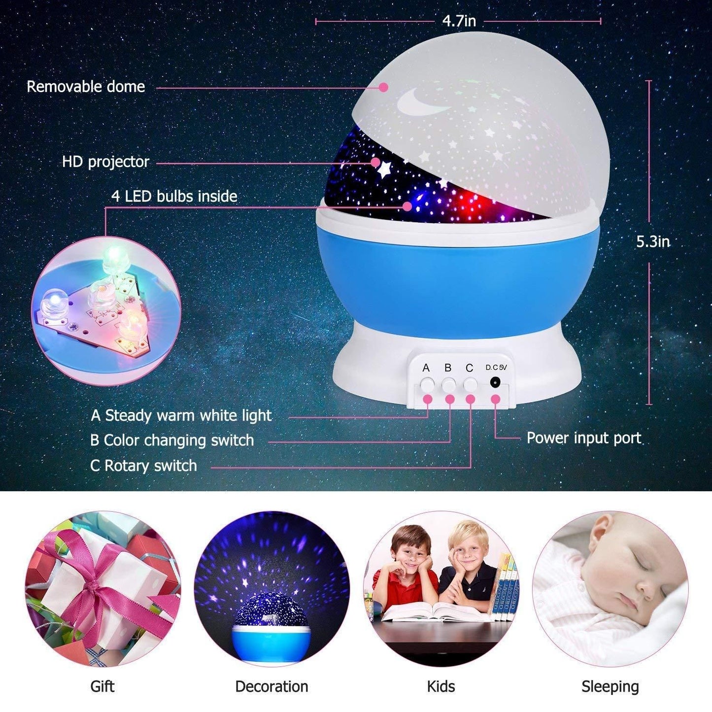 Vapour x Star Moon Night Light - Pack Of 1