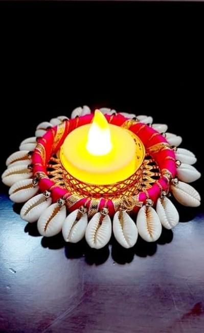 Cowrie Shell Design Tealight Holder - Pack of 2