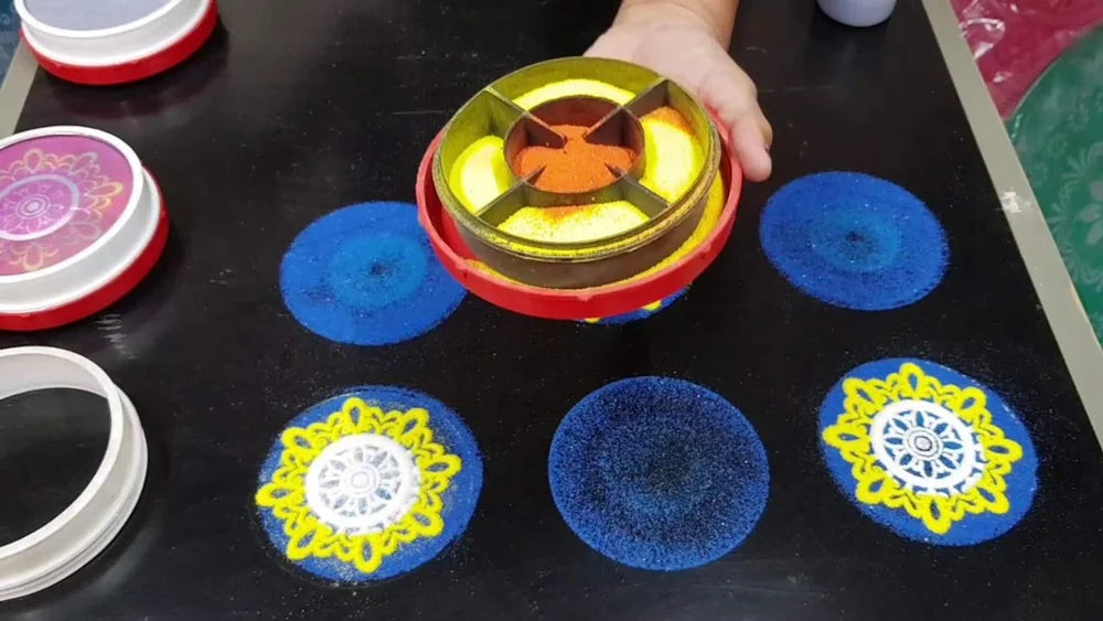 Rangoli Making Kit Includes Magic Tool (4 inch) Random Design